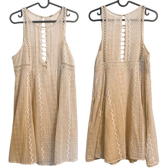 Free People Wherever You Go Crochet Lace Mini Dress - Picture 3 of 7